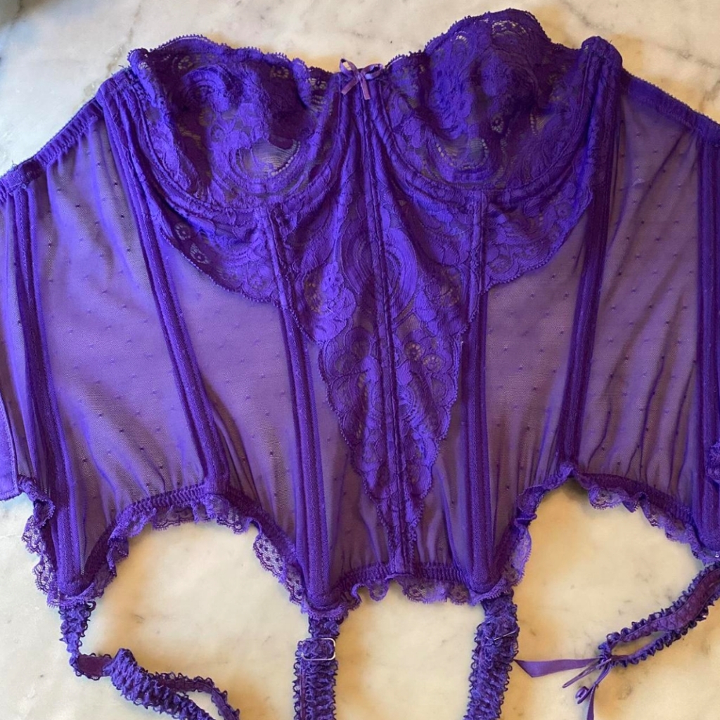 Vintage Victoria's Secret Purple Lace Corset S/M